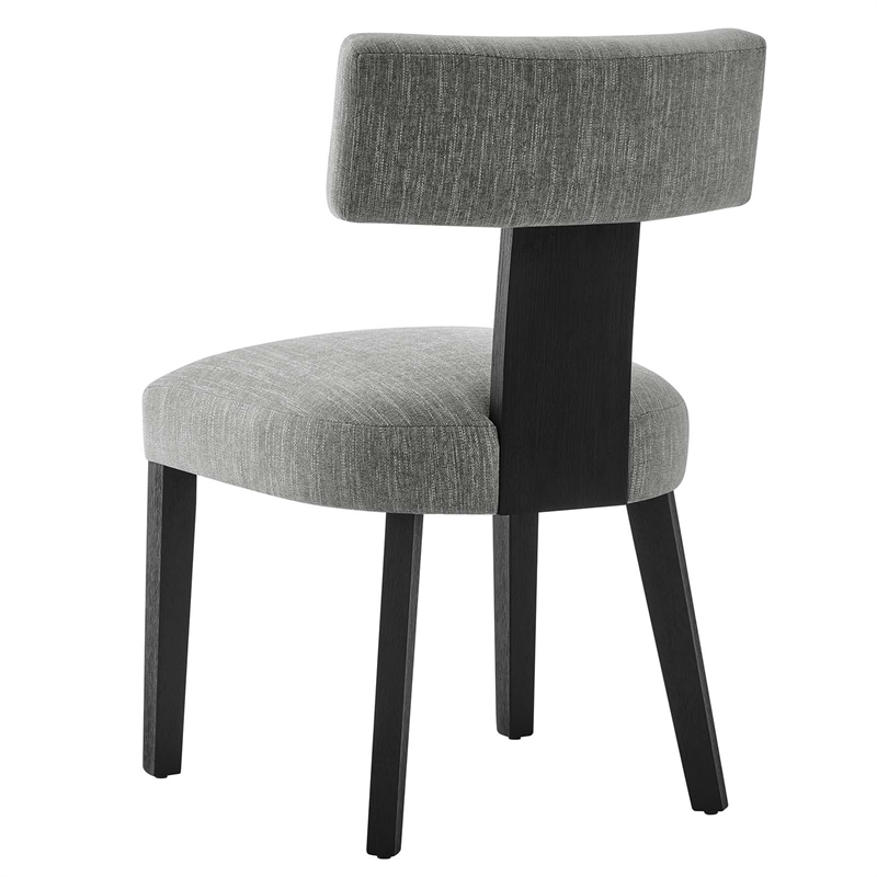Nalani Dining Chairs - Set of 2 in Heathered Weave Gray Black