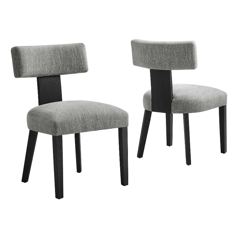 Nalani Dining Chairs - Set of 2 in Heathered Weave Gray Black