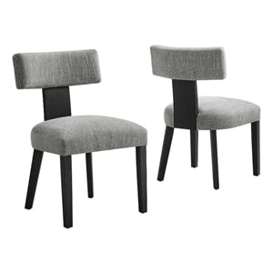 Nalani Dining Chairs - Set of 2 in Heathered Weave Gray Black