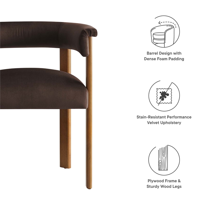Performance Velvet Barrel Dining Chairs - Set of 2