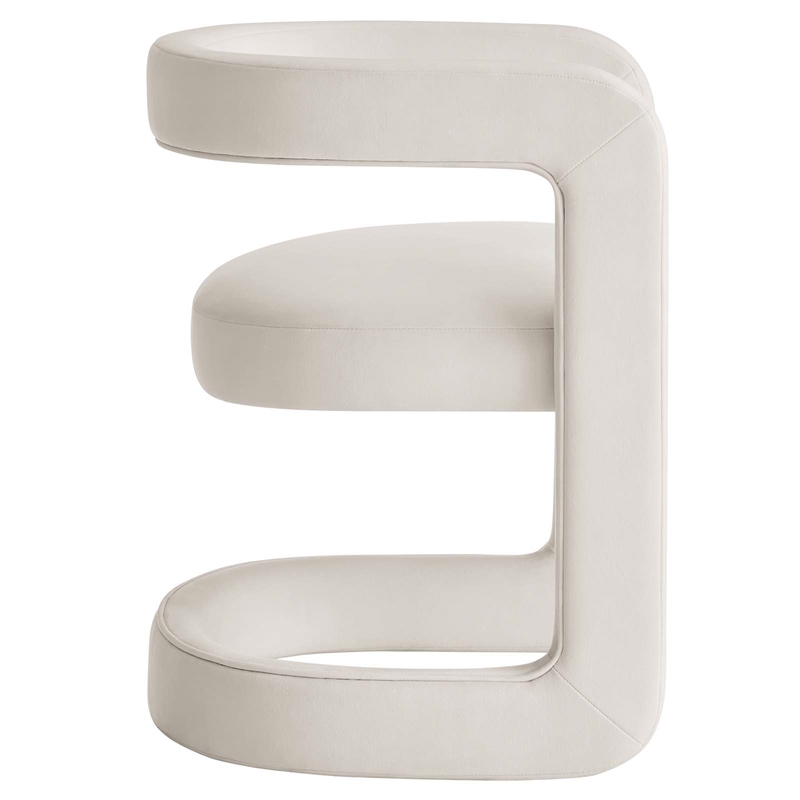 Winslow Performance Velvet Barrel Accent Chair in Alabaster