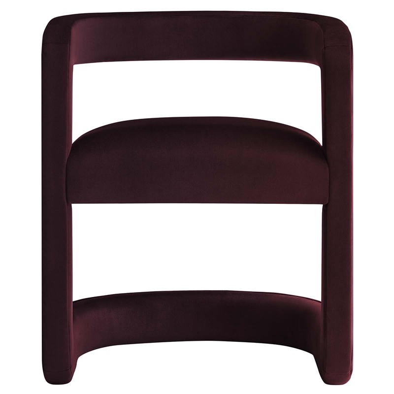 Winslow Performance Velvet Barrel Accent Chair in Mulberry