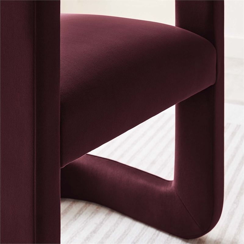 Winslow Performance Velvet Barrel Accent Chair in Mulberry