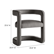 Winslow Performance Velvet Barrel Accent Chair in Storm Gray