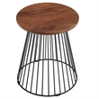 Valeo Round Wood and Metal Side Table in Walnut