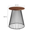 Valeo Round Wood and Metal Side Table in Walnut