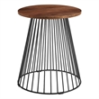 Valeo Round Wood and Metal Side Table in Walnut
