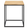 Zora Square Wood and Metal Side Table in Oak