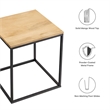 Zora Square Wood and Metal Side Table in Oak
