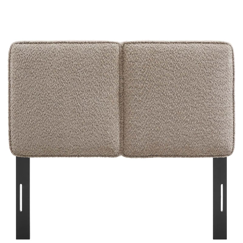 Lindee Boucle Fabric Twin Headboard in Oatmeal
