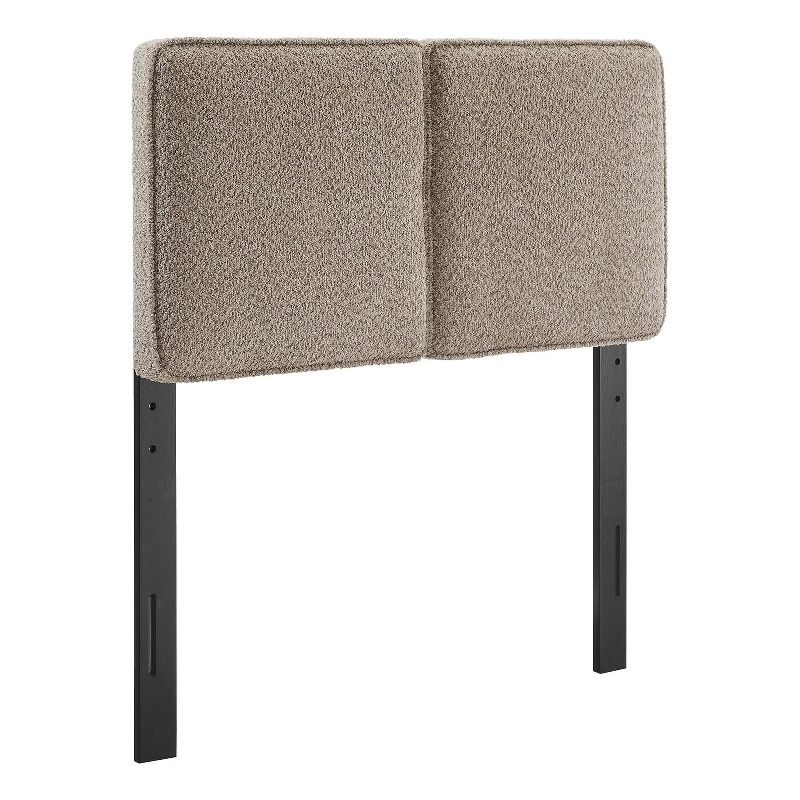 Lindee Boucle Fabric Twin Headboard in Oatmeal