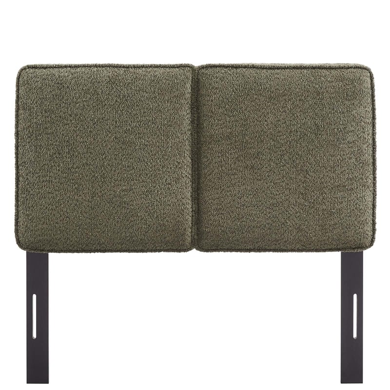 Lindee Boucle Fabric Twin Headboard in Sage