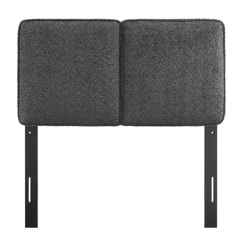 Lindee Boucle Fabric Twin Headboard in Slate