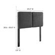 Lindee Boucle Fabric Twin Headboard in Slate