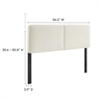 Lindee Boucle Fabric Full Headboard in Cream