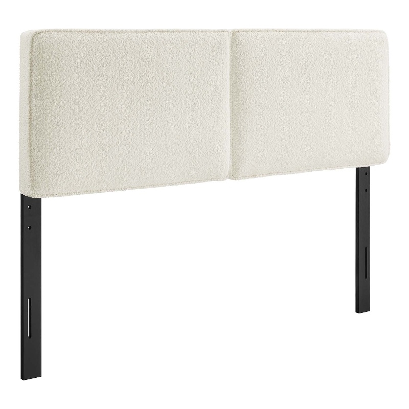 Lindee Boucle Fabric Full Headboard in Cream