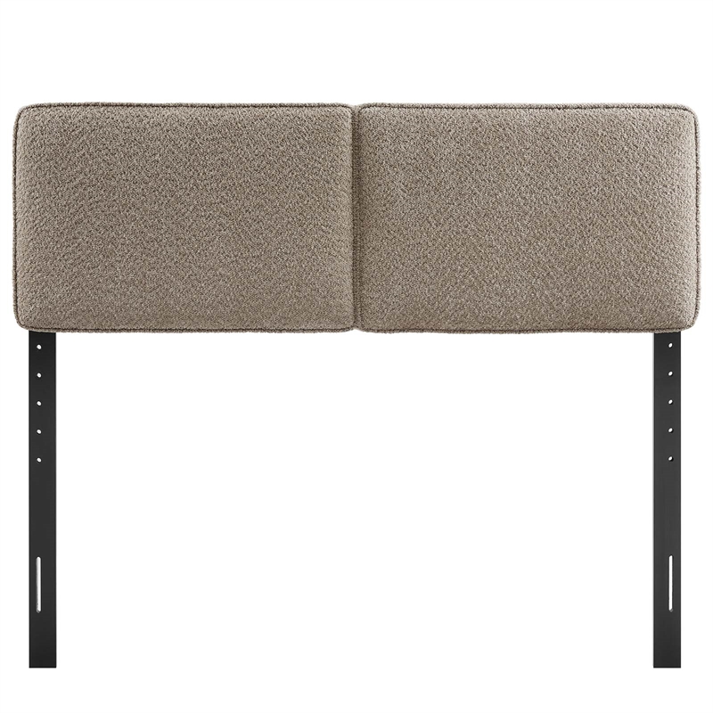 lindee boucle fabric full headboard in oatmeal