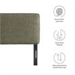 Lindee Boucle Fabric Full Headboard in Sage