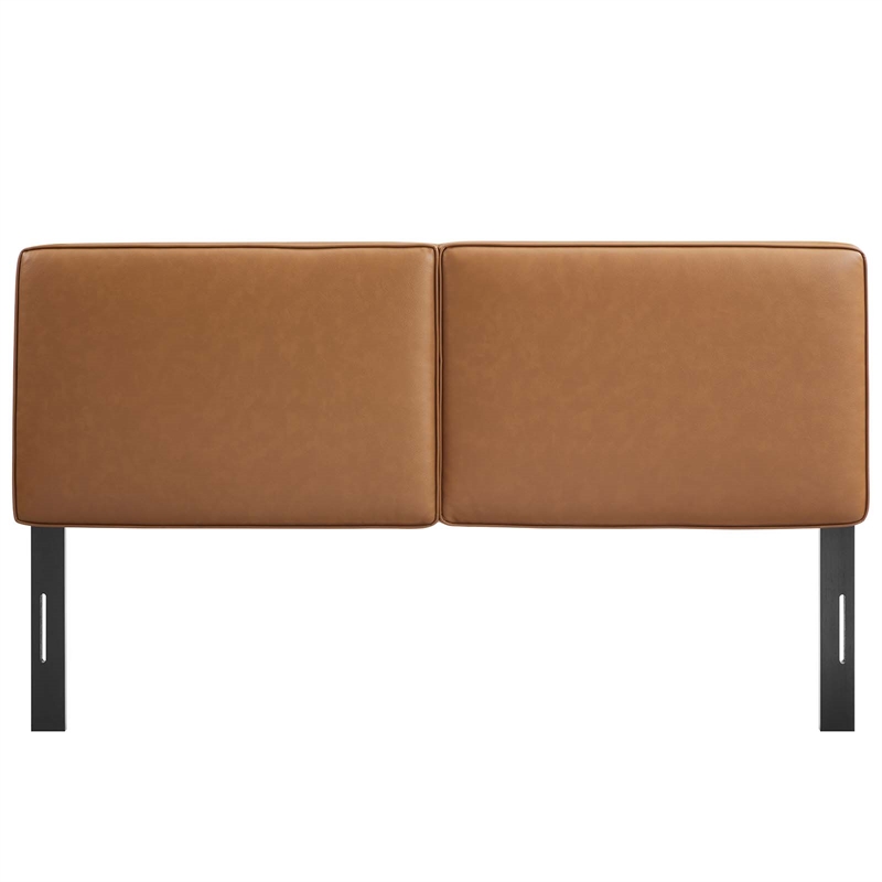 Lindee Vegan Leather Queen Headboard in Tan