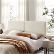 Lindee Boucle Fabric Queen Headboard in Cream