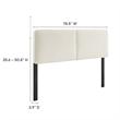 Lindee Boucle Fabric King Headboard in Cream