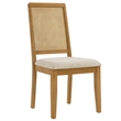 Faux Rattan and Wood Dining Side Chairs - Set of 2