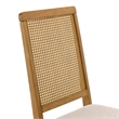 Faux Rattan and Wood Dining Side Chairs - Set of 2