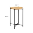 Xilo Round Wood and Metal Side Table in Oak