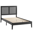 Sirocco Rattan and Wood Twin Platform Bed in Black