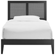 Sirocco Rattan and Wood Twin Platform Bed in Black
