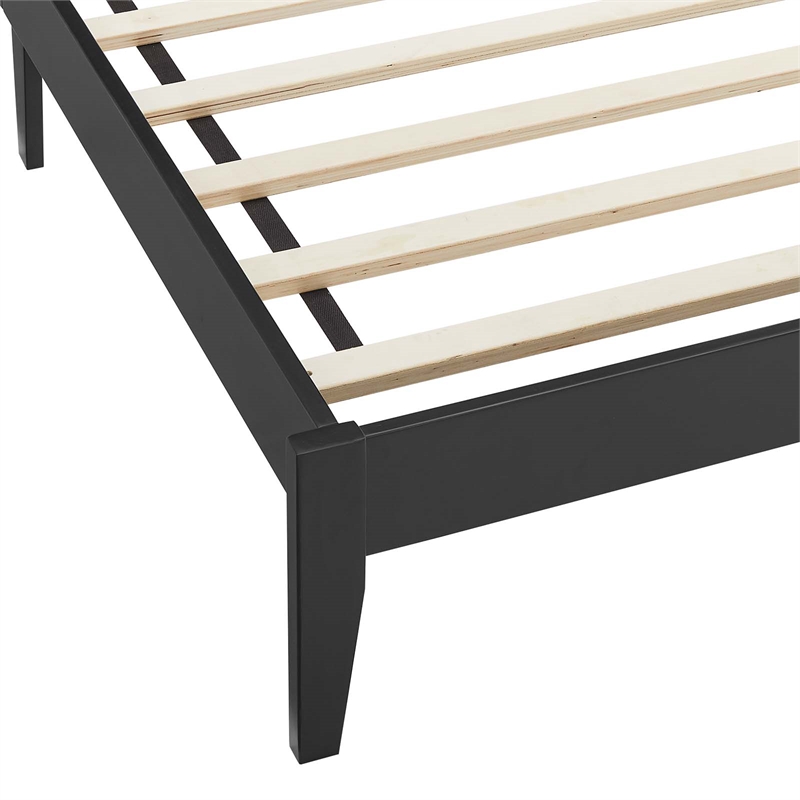 Sirocco Rattan and Wood Twin Platform Bed in Black