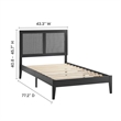 Sirocco Rattan and Wood Twin Platform Bed in Black