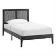 Sirocco Rattan and Wood Twin Platform Bed in Black