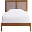 Sirocco Rattan and Wood Twin Platform Bed in Walnut