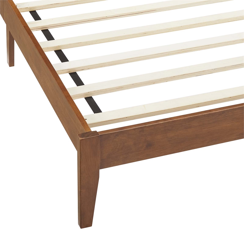 Sirocco Rattan and Wood Twin Platform Bed in Walnut