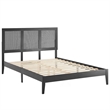 Sirocco Rattan and Wood Full Platform Bed in Black