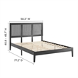 Sirocco Rattan and Wood Full Platform Bed in Black