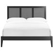 Sirocco Rattan and Wood Full Platform Bed in Black