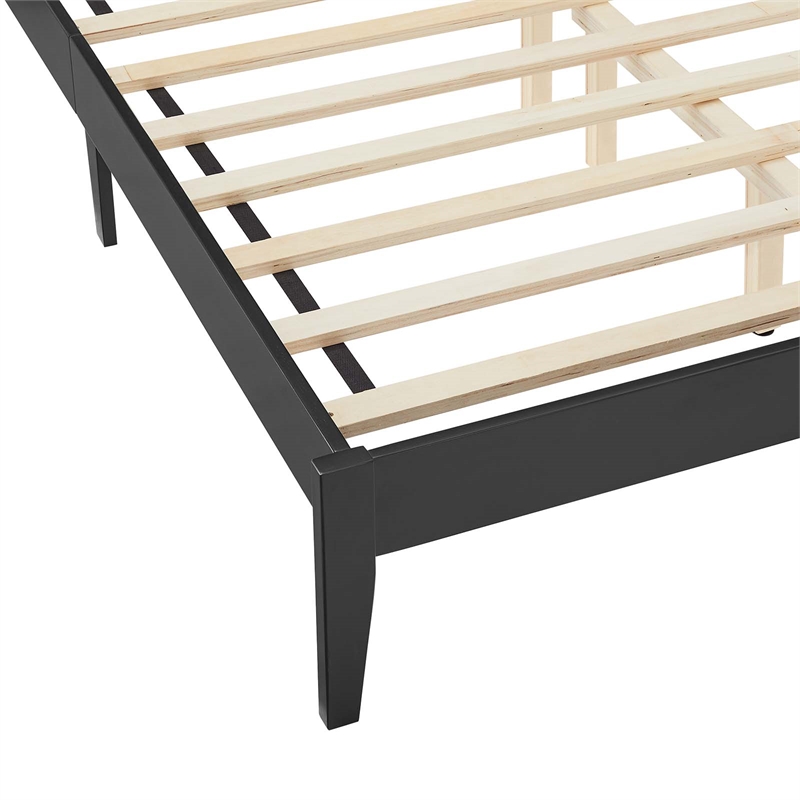 Sirocco Rattan and Wood Full Platform Bed in Black