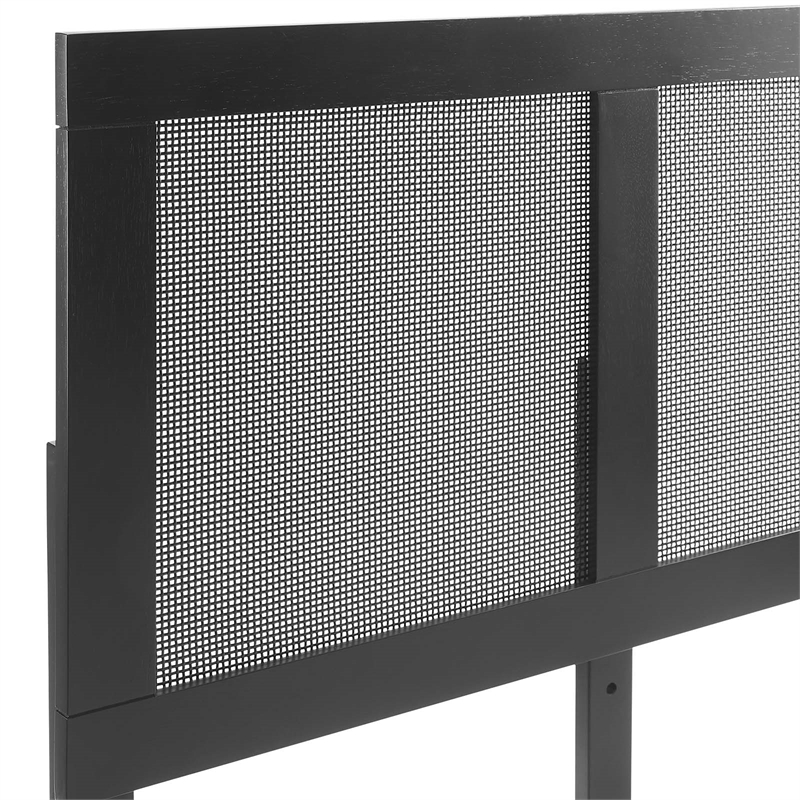 Sirocco Rattan and Wood Full Platform Bed in Black