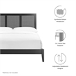 Sirocco Rattan and Wood Full Platform Bed in Black