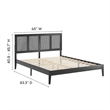 Sirocco Rattan and Wood Queen Platform Bed in Black