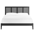Sirocco Rattan and Wood Queen Platform Bed in Black