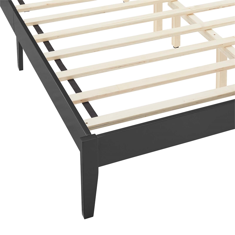 Sirocco Rattan and Wood Queen Platform Bed in Black