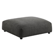 Solace Modular Upholstered Fabric Armless Chair and Ottoman Set in Charcoal