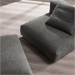Solace Modular Upholstered Fabric Armless Chair and Ottoman Set in Charcoal