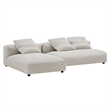 Solace2-Piece Modular Corduroy Upholstered Sectional Sofa With Chaise in Almond
