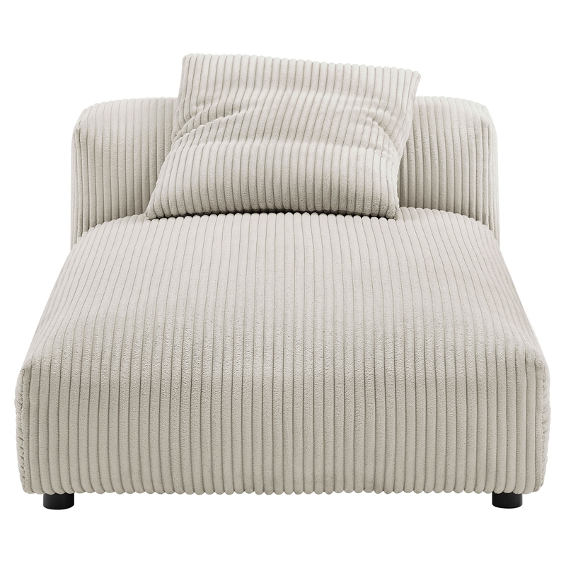 Solace2-Piece Modular Corduroy Upholstered Sectional Sofa With Chaise in Almond