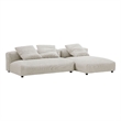 Solace2-Piece Modular Corduroy Upholstered Sectional Sofa With Chaise in Almond