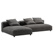 Solace2-Piece Modular Upholstered Fabric Sectional Sofa With Chaise in Charcoal